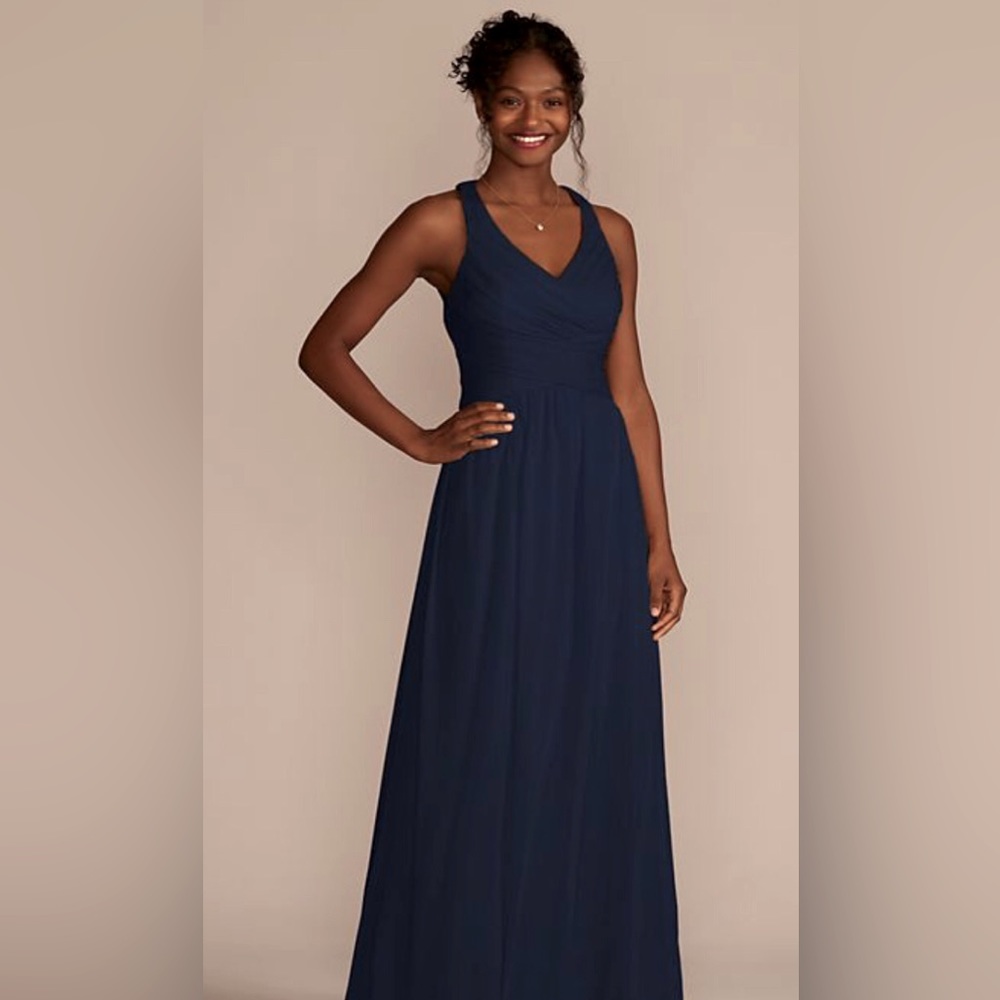 David’s Bridal Navy Bridesmaid Dress